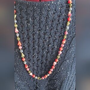 Fun Vintage Multi Colored Beaded Women's Necklace...OVER THE HEAD NECKLACE